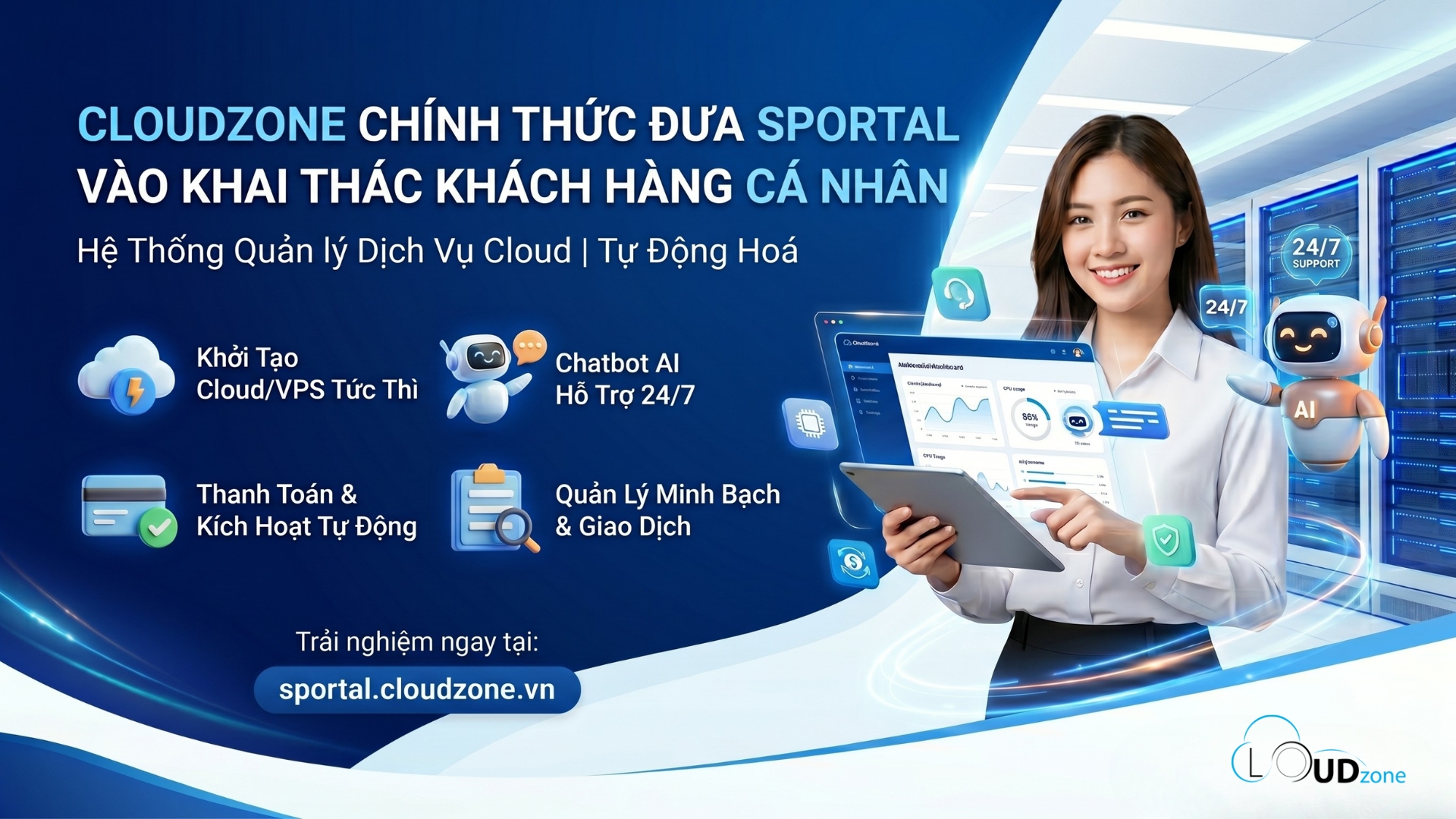 CLOUDZONE CHÍNH THỨC ĐƯA SPORTAL VÀO KHAI THÁC KHÁCH HÀNG CÁ NHÂN
