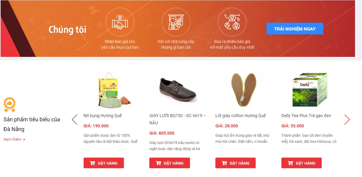 Sàn giao dịch thương mại điện tử Đà Nẵng tại website danangtrade.vn