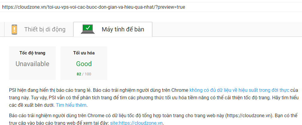 Tối ưu trên máy tính bàn