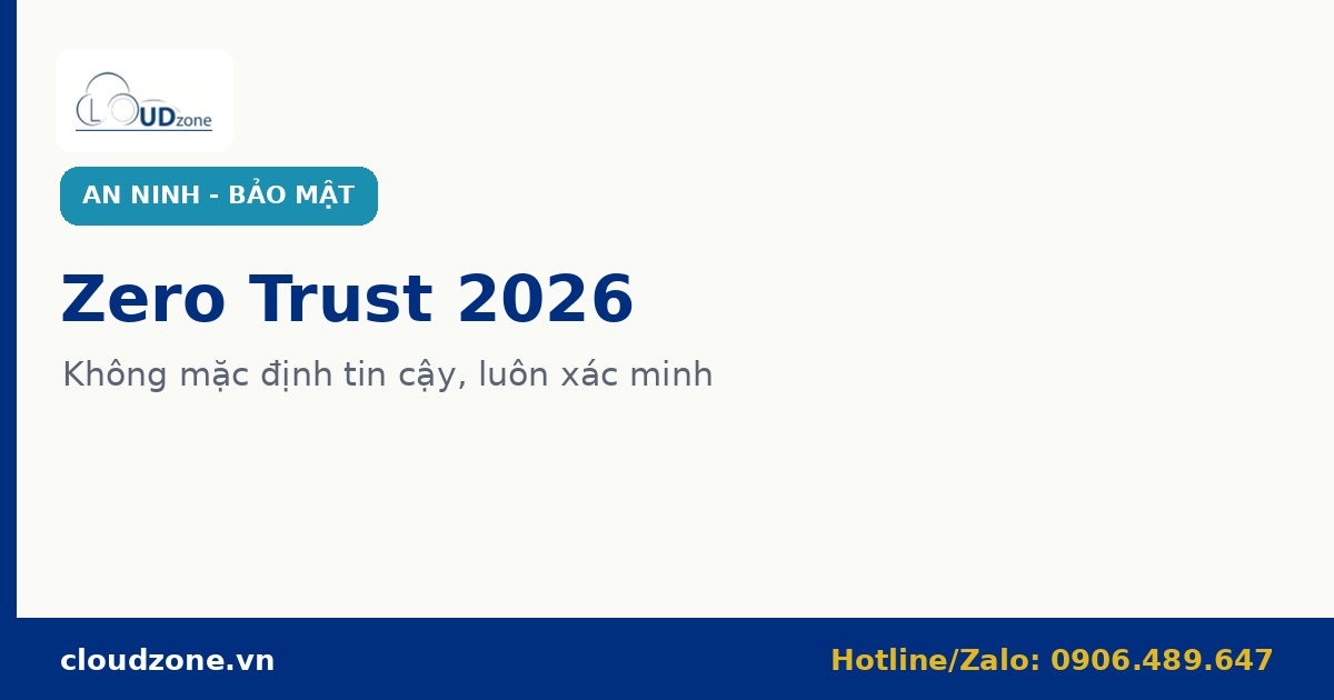 Zero Trust: mô hình "không mặc định tin cậy" cho doanh nghiệp 2026