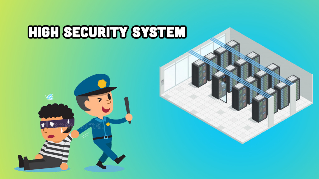 Khu vực đặt máy chủ Hosting cPanel với quy trình kiểm soát ra vào và camera an ninh