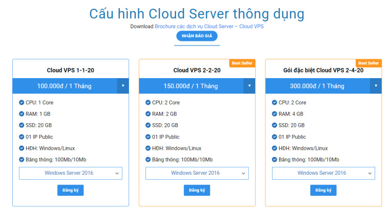 Bảng giá Cloud Server CPU Intel Xeon Platinum tại Cloudzone