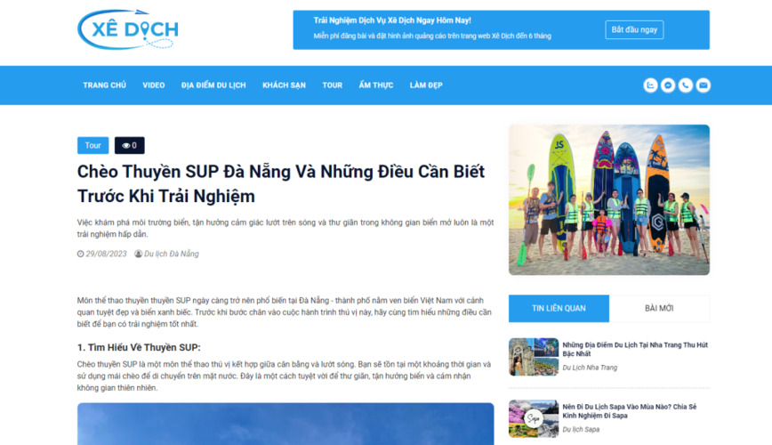 Quản lý nội dung du lịch linh hoạt trên VinaCMS