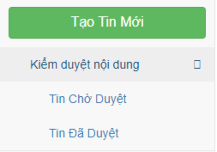 Kiểm duyệt nội dung trên VinaCMS