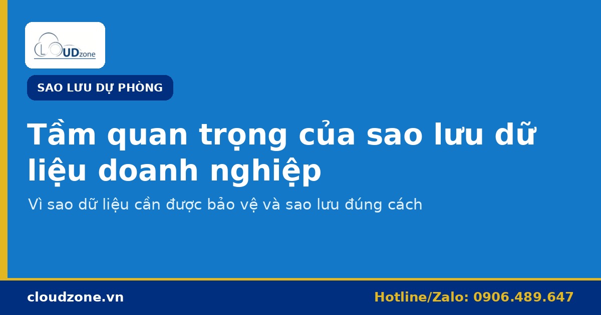 Tầm quan trọng của sao lưu dữ liệu với doanh nghiệp