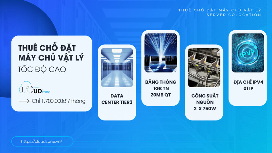 Dịch vụ thuê chỗ đặt máy chủ Server Colocation tại Cloudzone