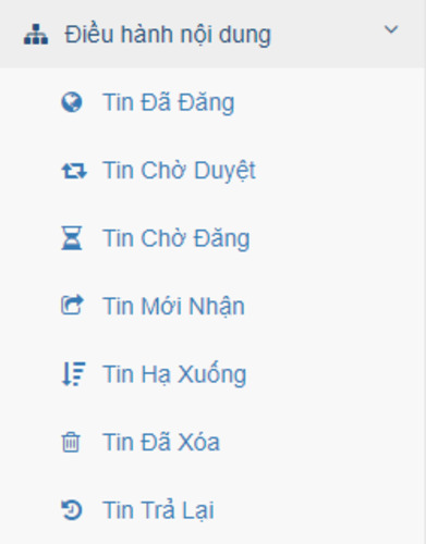 Điều hành nội dung trên VinaCMS