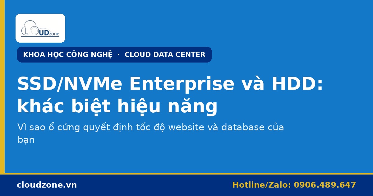 SSD/NVMe Enterprise và HDD: khác biệt hiệu năng khi chọn máy chủ