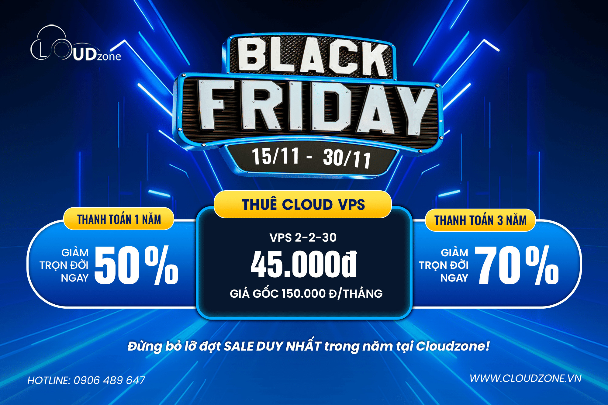 BLACK FRIDAY 2025 – CLOUD VPS GIẢM TRỌN ĐỜI 70%.