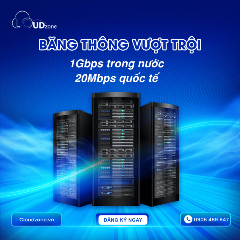 Băng thông máy chủ vật lý Cloudzone 1Gbps trong nước