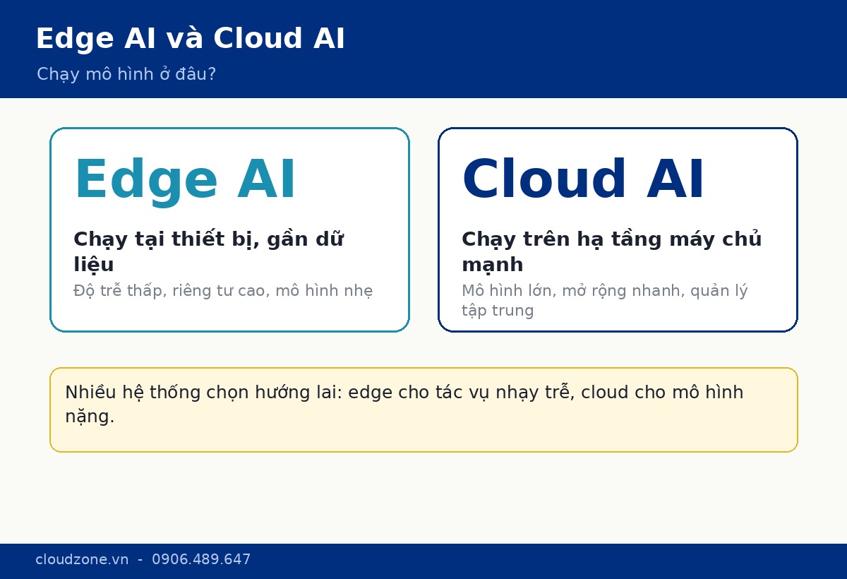 So sánh Edge AI và Cloud AI