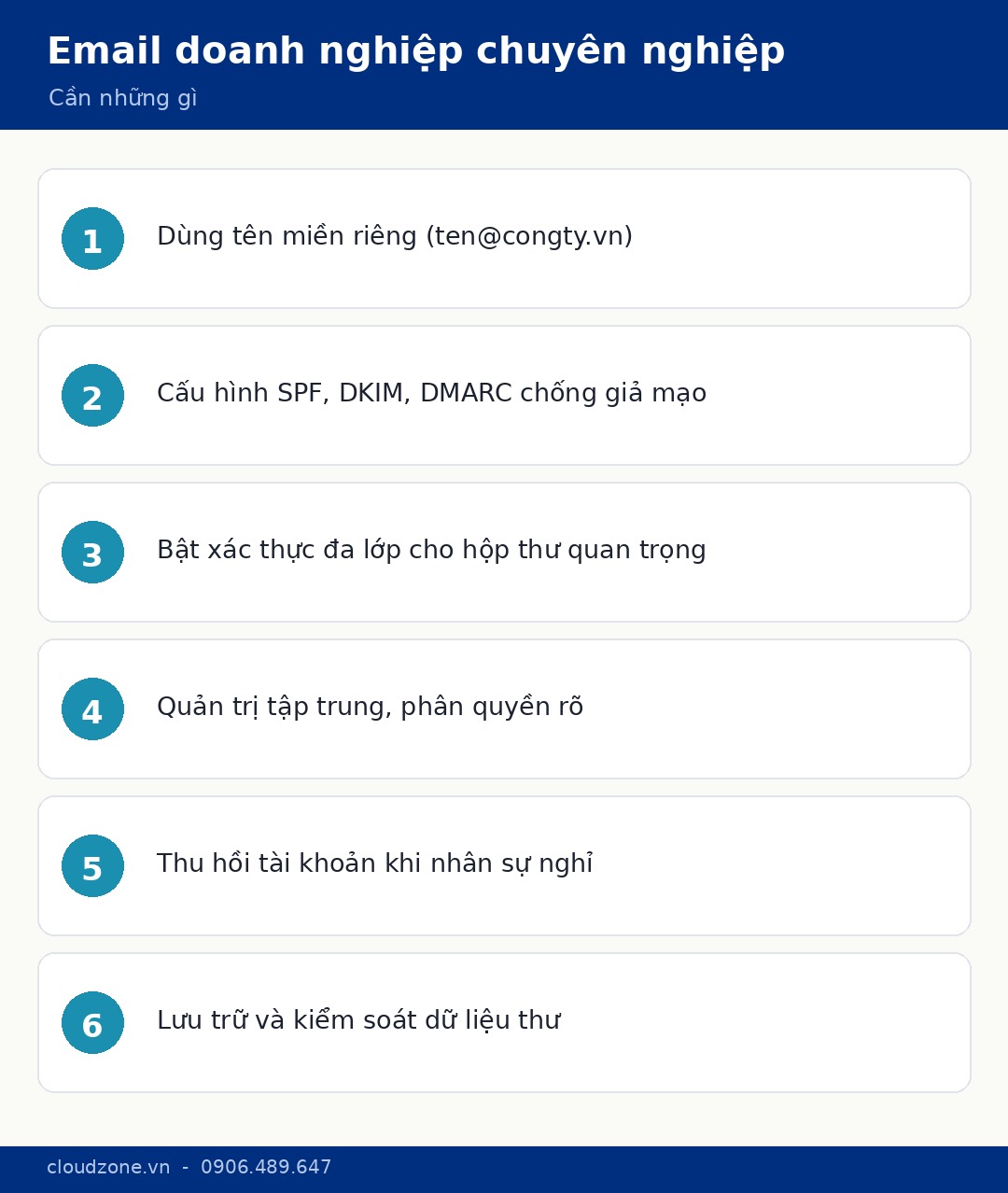 Checklist email doanh nghiệp chuyên nghiệp