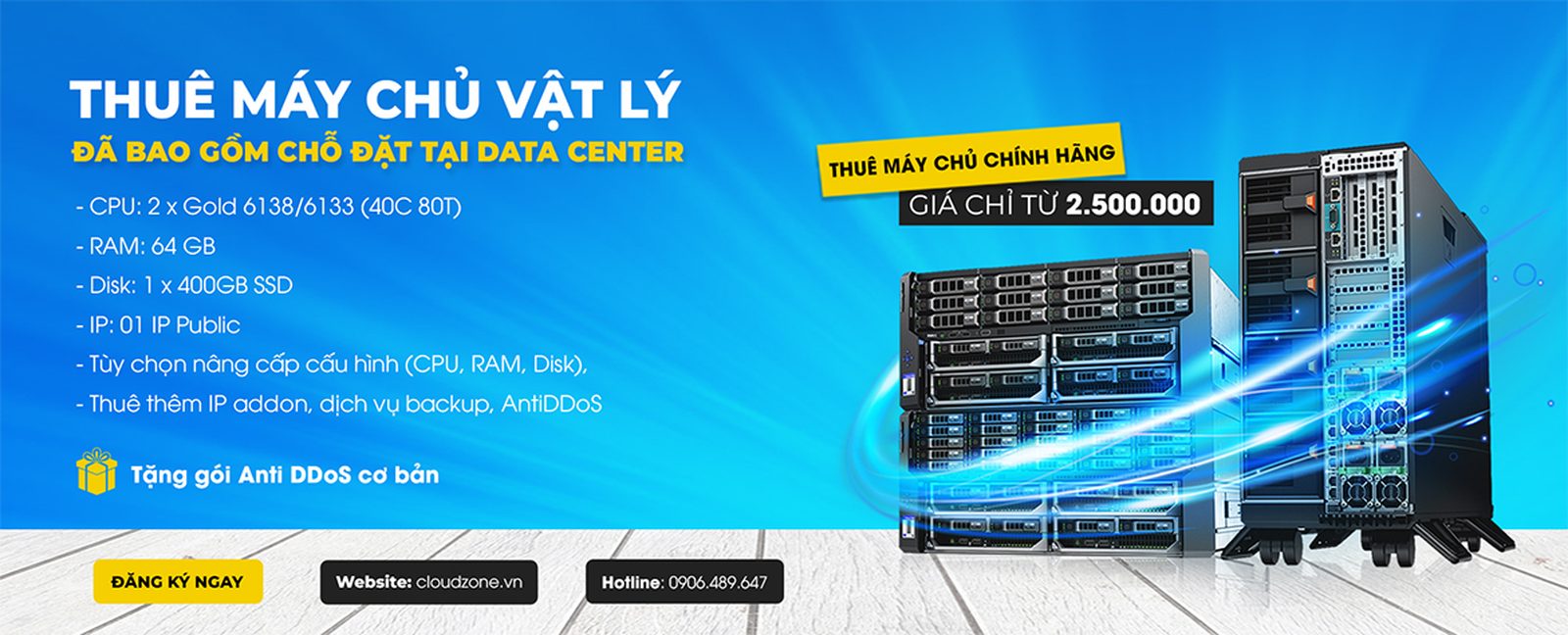Thuê máy chủ vật lý đã bao gồm chỗ đặt tại Data Center